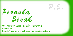piroska sisak business card